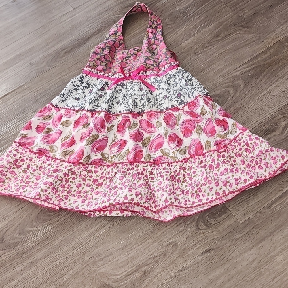 Blue Beri Boulevard Pink Foral   Halter Dress .Siz 3T - Picture 2 of 9